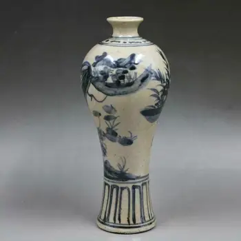 Čínske Staré Porcelánové, Ručne maľované Modré A Biele Porcelánové Pulm Váza Kvet Fľaša Domáce Dekorácie