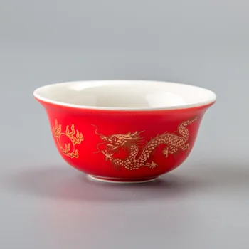 Čínske tradičné Golden dragon šálku čaju 1pcs,keramické teacup Puer cup set,keramické pece Top Triedy Porcelánu