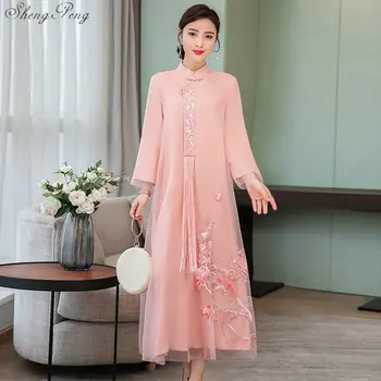 Čínske tradičné Oblečenie šaty Župan Vietnam Ao Dai cheongsam šaty elegantné moderné cheongsam V1490