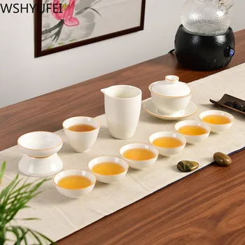 Čínske tradície gai wan čaj nastaviť keramiky Čaj nastaviť Čaj Nastaviť gaiwan čaj porcelánu hrniec nastaviť pre cestovanie Krásne a jednoduché kanvica
