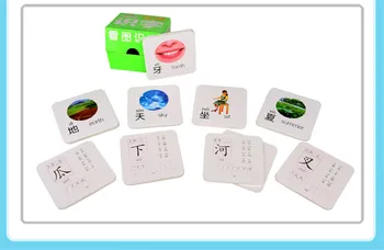Čínske Znaky Karty Učiť 108 Čínske Znaky s Obrázkom Čínska Kniha s Pinjin angličtiny a Obrázky pre Deti