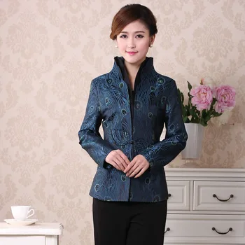 Čínsky Bunda Plus Veľkosti 4XL Klasické Ženy Satin Bunda, Kabát Orientálne Ženy vrchné oblečenie 2019 Nové Večierok Kabát