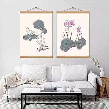 Čínsky Štýl, Lotus Plagát Elegantným Klasickým Rastlín Plátno Maľby, Tapety Umenia, Tlače Obrázku pre Obývacia Izba Office Dekorácie