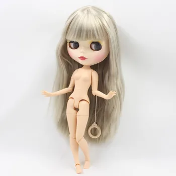 ĽADOVÉ DBS Blyth bábika kĺbové bábika sivá rovné vlasy spoločný orgán 1/6 bjd lesklé tvár 30 cm nahé dievčatá bábiky darček