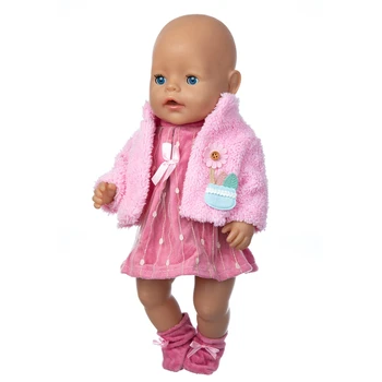 Šaty+Kabát+Ponožky Oblek vhodný Pre narodené dieťa 43 cm Bábiky Oblečenie Bábiky, Príslušenstvo Pre 17inch Baby Doll