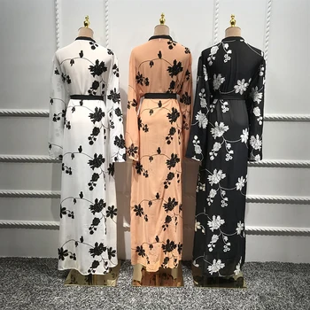 Šifón Dubaj Abaya Kimono Islamu, Moslimov Hidžáb Oblečenie Abayas Pre Ženy Kaftan Kaftane Marocain Turecký Islamské Oblečenie Šaty, Kabát