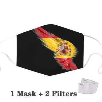 Španielsko Dospelých Úst Tvár Masku Príznak Tlač Kryt španielsky PM2.5 Filtra Opakovane Masku Na Tvár Prach, Umývateľný Ochranný Kryt Masky Pre Dospelých