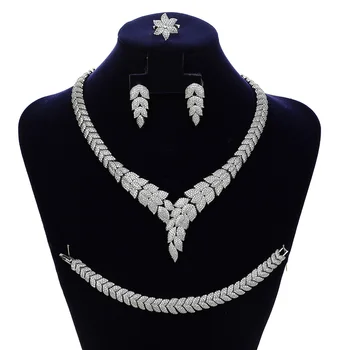 Šperky Sady HADIYANA Vintage Ženy, Svadobné Dostať sa Zaoberá Náhrdelníky Náušnice, Prsteň A Náramok Nastaviť Zirkón CN1820 Conjunto de joyas