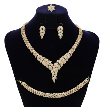 Šperky Sady HADIYANA Vintage Ženy, Svadobné Dostať sa Zaoberá Náhrdelníky Náušnice, Prsteň A Náramok Nastaviť Zirkón CN1820 Conjunto de joyas