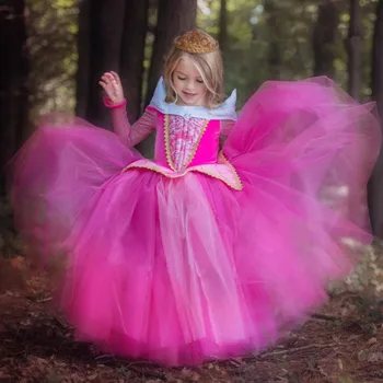 šípková Ruženka Cosplay Kostým Fantasy Deti Princezná Aurora Šaty Dievčatá Halloween Kostýmy Pre Deti Party Šaty