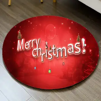 Šťastné a veselé Vianoce, Santa Koberec Deti Prekvapenie Hrať Mat Kolo Flanelové Oblasti Koberec Vianoce Písmená 3D Stoličky Mat Obývacia Izba Koberce