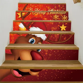 Šťastný Santa Claus, Schodisko, Nálepky, Nálepky Vinyl Schodisko Tapety DIY Samolepiace Vianočné Schodisko nástenná maľba Domova Dizajn