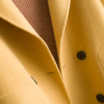 Ťažké Farbou Krátke Dvakrát čelil Cashmere Kabát Žena Vlnené Kabát Voľné Čistá Vlna Kabát Bežné Zimná Bunda Pre Office Lady