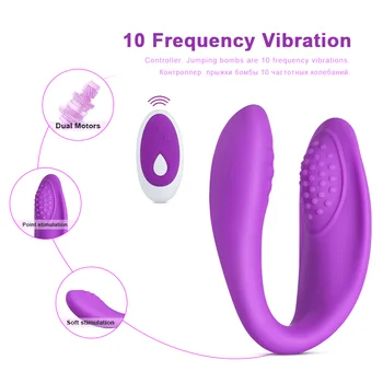 Žena Bezdrôtové Diaľkové U Typu Vibrátor USB Nabíjateľné G-Spot Stimulovať Silikónové Vibrátory pre Dospelých sexuálnu Hračku pre Pár Sex Produkt