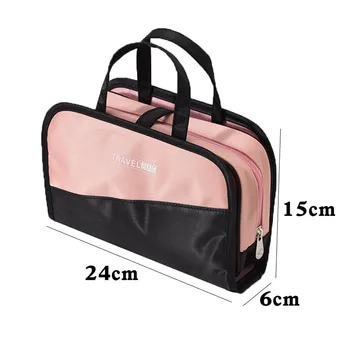 Ženské dva-v-jednom kozmetická taška skladacie kozmetické skladovanie tašky cestovné organizátor make-up taška veľká kapacita beauty toaletná tašky