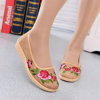 Ženské Módne Výšky Zvýšenej Čínske Tradičné Výšivky Balet Topánky Ženy Bežné Sladké Tanečné Topánky Zapatos Mujer E6004