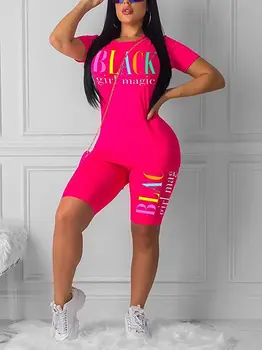 Ženy 2 Ks Clothings Nastaviť Tepláky Biker Sportwear 2020 Cvičenie Outwear Oblečenie Tlačené Písmená Top