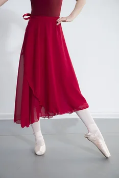 Ženy Balet Dance Sukne Dospelých Dlho Šifón Baletné Sukne Ženy Lyrickej Mäkké Baletné Šaty Black Burgundsko Tanečné Kostýmy