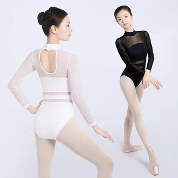 Ženy Balet Obleky Oka Gymnastika Obleky Dievčatá Úsek Čierny Biely Balet Kombinézu Dospelých, Tanečné Kostýmy