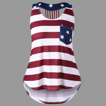 Ženy Bežné Núdzi Americkej Vlajky Tričko bez Rukávov Tank Topy, Blúzky, Žena Plus Veľkosť XS-5XL Topy Dámske Tričko 2020 Oblečenie