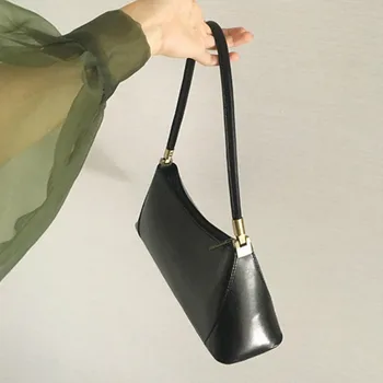 Ženy Black Bageta Taška Office Dámy, Vysoko Kvalitné Ručne Ramenní Taška Vintage PU Kožené Tašky Pre Ženy 2020 Business Tote Bag