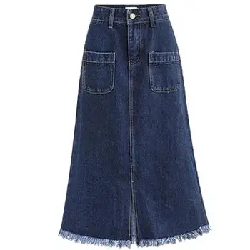 Ženy, Džínsy, Sukne Elastické vysoký Pás Denim Sukne package hip Vintage Bežné a-line Sukne plus veľkosť 5XL
