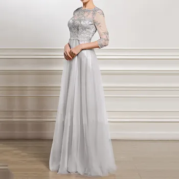 Ženy Elegantné Večerné Party Šaty 2020 Módne Kvetinové Výšivky, Čipky Spájať Dlhé Šaty Luxusné Slim Party Šaty Vestidos Rúcha