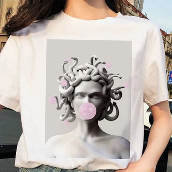 Ženy Hlavy Hada Žena Monster Medusa Vytlačené T-shirt Lete Bežné Biela Žena Tričko Harajuku Vintage Krátky rukáv T Shirt