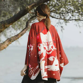 ženy japonské kimono dievča Leta jar Anime Cosplay oblečenie harajuku Kabát Voľné Tlač Yukata Haori Oblečenie Top