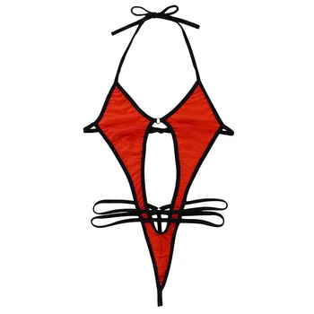 Ženy jednodielne Plavky Mini Micro Bikini Set Opaľovacie Plavky, spodná Bielizeň, plavky s uväzovaním za Krk Self-tie High Cut Tangá Plavky Pláže