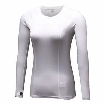 Ženy Jeseň Zima Beží T-Shirt kartáčovaný Tepelnej Quicking suché Ženské športové košele Telocvični Jogy Dlhý Rukáv Top