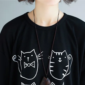 Ženy Kreslených Mačka hoodies kórejský Mikina Hoodies Harajuku Kawaii Mikiny Roztomilý Voľné Jeseň Topy, Šaty 2020