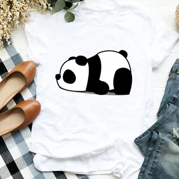 Ženy Lady Cartoon Panda Zábavné Módne Leto, Jeseň Zviera Tlače Tričko Žena T Tričko Dámske Tričko Oblečenie Top Grafické T-shirt