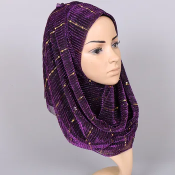 Ženy lesk šatku Módne pevné šatky lurex šály, moslim hidžáb ľahký zábaly móda jeseň šatky 180*66 cm 10pcs/veľa