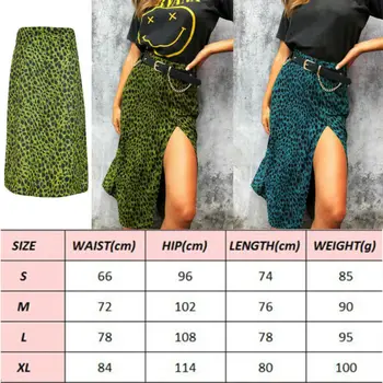 Ženy Lete Vysoký Pás Split Leopard Vytlačené Maxi Sukne Skladaný Plaviek Bodycon Dlho Bežné Sukne