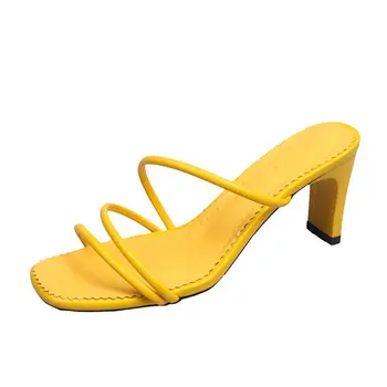 Ženy Letné Sandále 2020 Vysokým Podpätkom Sandále, Papuče Pošmyknúť Na Otvorené Prst Sandále Bežné Vonkajšie Papuče Úzke Pásmo sandále