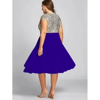 Ženy Letné Šaty 2021 Elegantné, Sexy Sequin Večierok Bežné Šaty Plus Veľkosť Slim Šifón plesové Šaty, Šaty Bielej na Čiernu 5XL