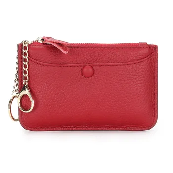 ženy, nový štýl kožené krátke malá červená peňaženka žena jednoduchý zips na mince zelená kabelku lady je prvá vrstva cowhide mince tenké tašky