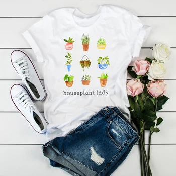 Ženy Oblečenie Roztomilý Rastliny, Kvet, Oblečenie, Kvetinová Dámska Dámske Topy Oblečenie T-Shirt Grafické Žena Tumblr Tričko T-shirts
