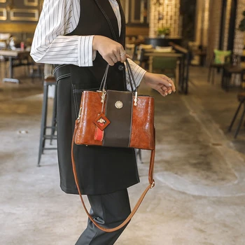 Ženy originálne kožené kabelky retro taška cez rameno žena dizajnér top-rukoväť strane tašky dámy program messenger tašky Kabelky dámske K43