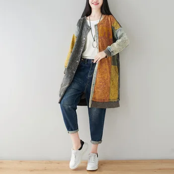 Ženy Otvoriť Predné Moderné Profesionálne Pohodlné outwear v Pohode, Šitie Kontrastné Farby, Dlhý Sveter kabát na jeseň zima
