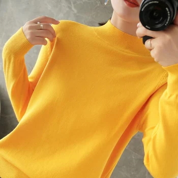 ženy pol turtleneck svetre zimné jeseň teplý pulóver basic tričko krátky príčinné bunda top žena svetre