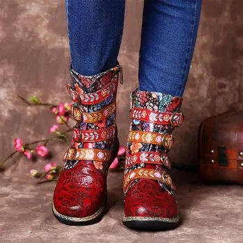 Ženy Retro PU Kožené Topánky Zapatillas Kože, Drobné Kvety Vzor Šitie Pracky Ploché Topánky Dámske Topánky Ženy 2020