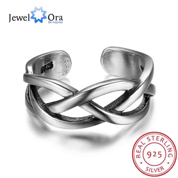 Ženy, Skutočné 925 Sterling Silver Ring Otvorená Manžeta Nastaviteľná Vlna Tvar Krúžok Trendy Strany Štýl Darček pre Dievčatá JewelOra RI102679