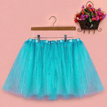 Ženy Star Flitrami Sukne Oka Skladaný Tylu Spodnička Princezná Sukne S LED Strany Malých Cibuliek Sukne faldas mujer moda 2020