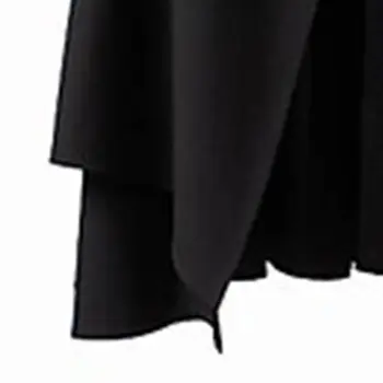 Ženy Sukne Jar Roku 2019 Nový Gotický Čipky Módne Lolita Stspoločnosťou Yle Solid Black Elegantný Asymetrickým Lemom Vysoký Pás Dámy Midi Sukne