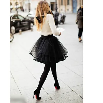 Ženy Sukne Módne Vysoký Pás Krátke Tylu Nepravidelný Lem Oka Tutu Plus Veľkosť Čierna Vrstva Oka, Sladké Balet Plesové Šaty, Clubwear