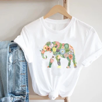Ženy Tlač Kaktus 90. rokov Mujer Camisetas Dievča Bežné Streetwear Módne Oblečenie Tlač Tee Top Tričko Žena Grafické T-shirt