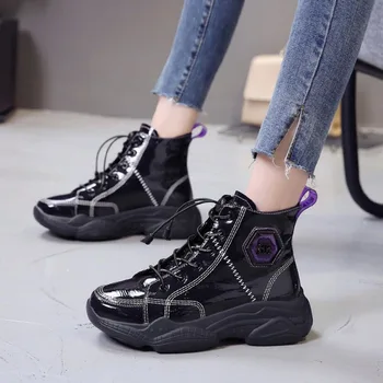 Ženy Topánky Členkové Topánky 2019 Zimné Luxusných Módnych Návrhárov Žena Platformu Čierne Kožené Členkové Topánky Martin Topánky Žena