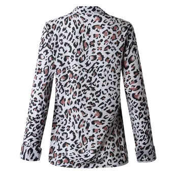 Ženy Tričko Fashion Leopard Vytlačené Streetwear Sexy V Krku Dlhý Rukáv, Blúzky Singel Svojim Lady Ženy Topy Ženské Košele